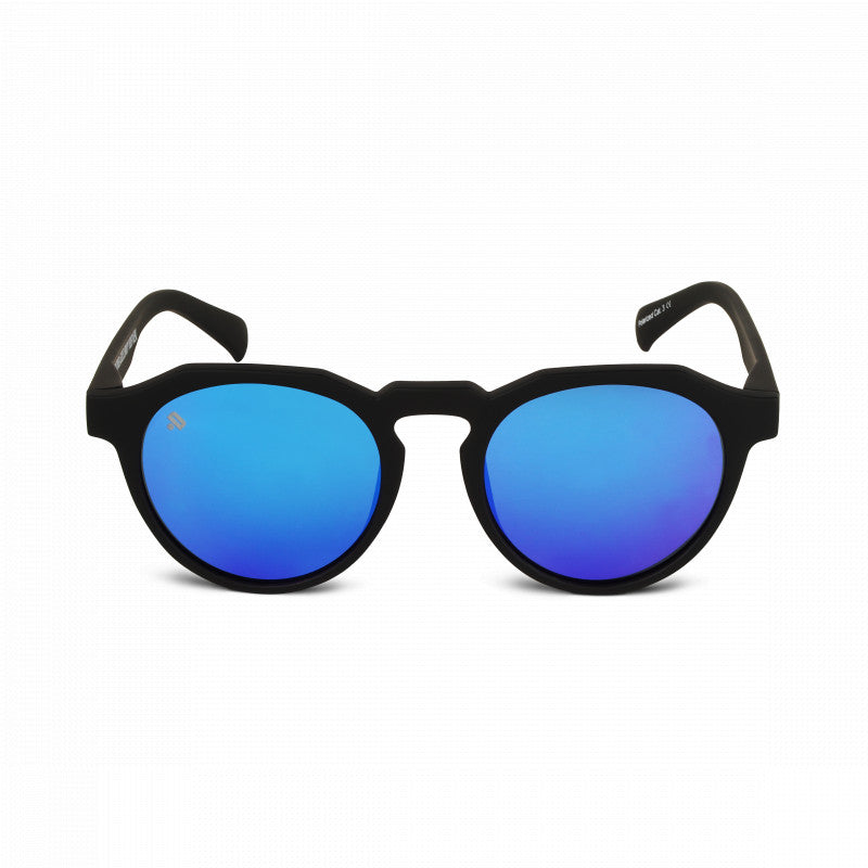 Polarized round sunglasses with blue mirror lenses Dutchglasses